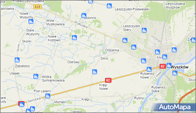 mapa Sitno gmina Wyszków, Sitno gmina Wyszków na mapie Targeo