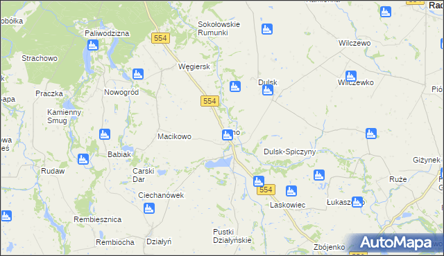 mapa Sitno gmina Zbójno, Sitno gmina Zbójno na mapie Targeo