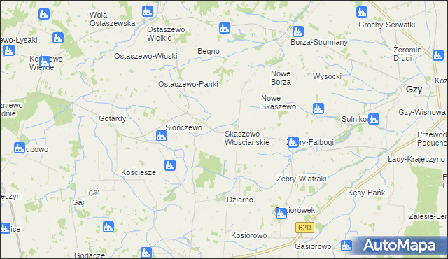 mapa Skaszewo Włościańskie, Skaszewo Włościańskie na mapie Targeo
