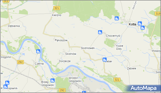 mapa Skidniówek, Skidniówek na mapie Targeo