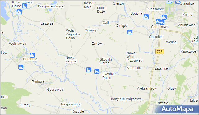 mapa Skotniki Górne, Skotniki Górne na mapie Targeo