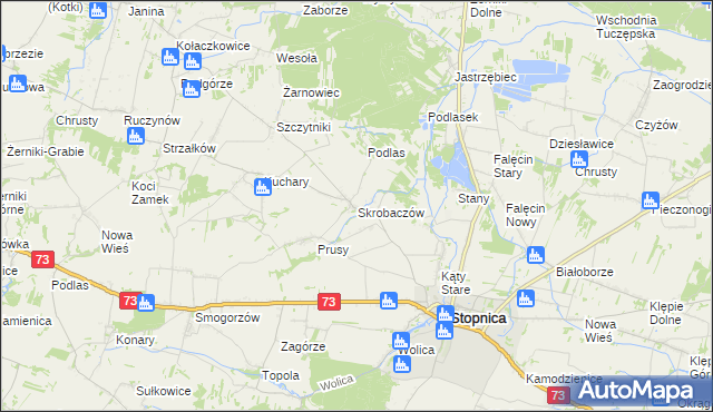 mapa Skrobaczów, Skrobaczów na mapie Targeo