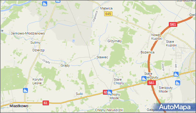 mapa Sławiec Dworski, Sławiec Dworski na mapie Targeo