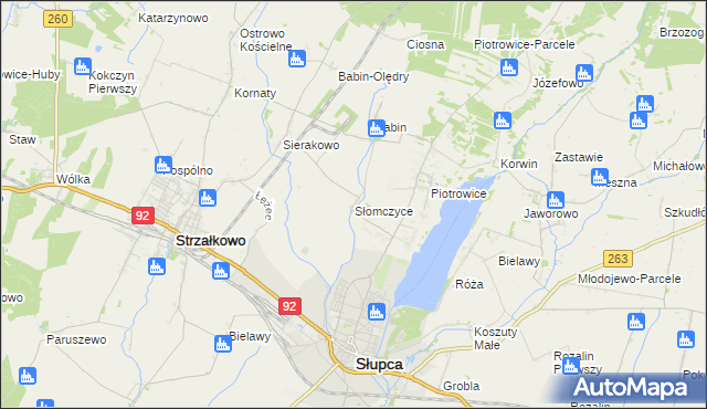 mapa Słomczyce, Słomczyce na mapie Targeo