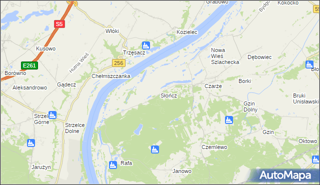 mapa Słończ, Słończ na mapie Targeo