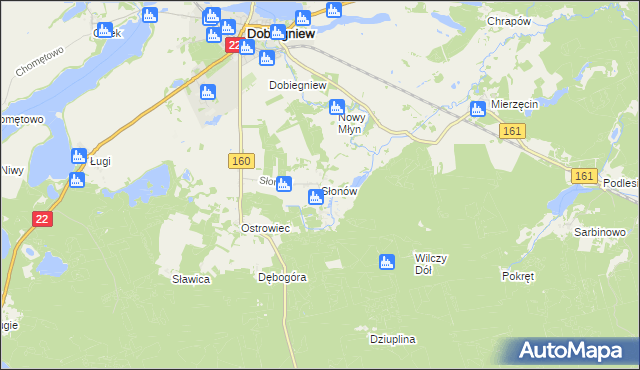 mapa Słonów, Słonów na mapie Targeo