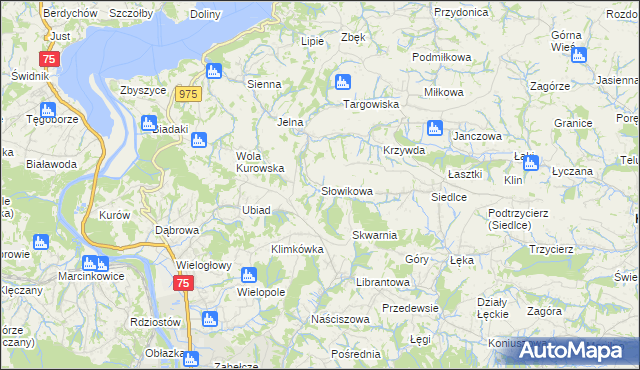 mapa Słowikowa, Słowikowa na mapie Targeo