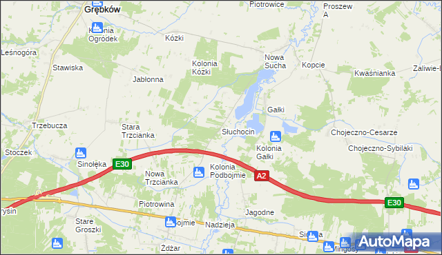 mapa Słuchocin, Słuchocin na mapie Targeo