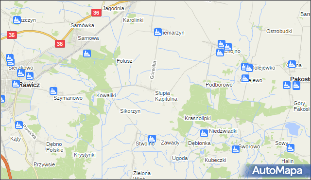 mapa Słupia Kapitulna, Słupia Kapitulna na mapie Targeo