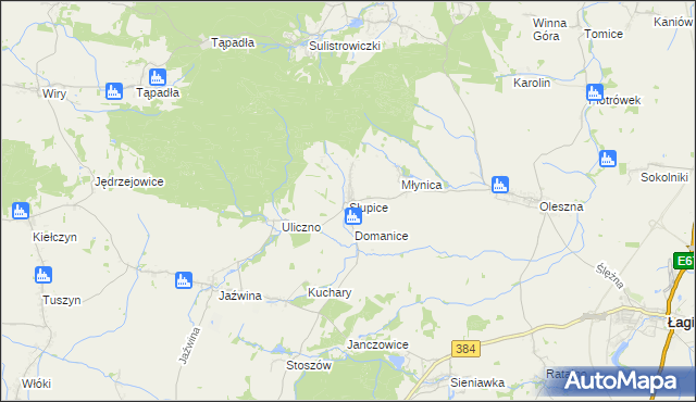 mapa Słupice gmina Łagiewniki, Słupice gmina Łagiewniki na mapie Targeo