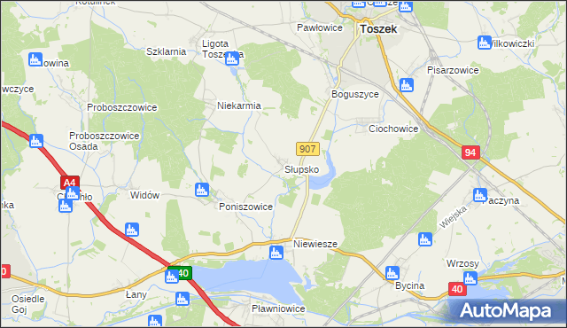 mapa Słupsko gmina Rudziniec, Słupsko gmina Rudziniec na mapie Targeo
