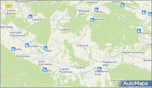 mapa Smerdyna, Smerdyna na mapie Targeo