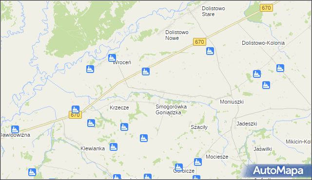 mapa Smogorówka Dolistowska, Smogorówka Dolistowska na mapie Targeo