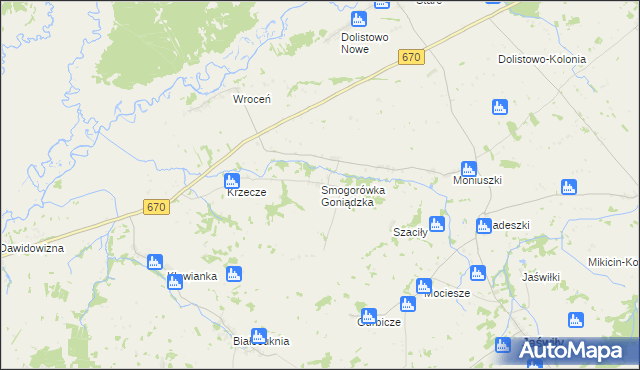 mapa Smogorówka Goniądzka, Smogorówka Goniądzka na mapie Targeo