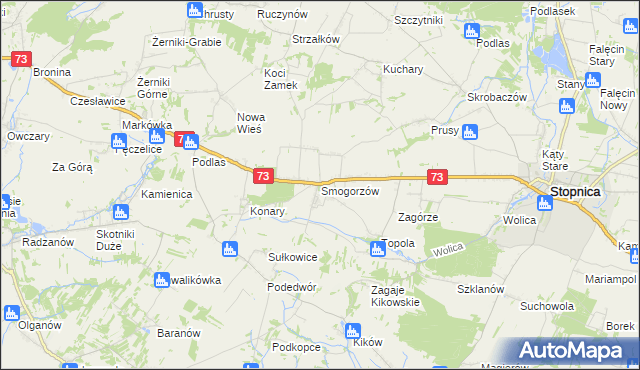 mapa Smogorzów gmina Stopnica, Smogorzów gmina Stopnica na mapie Targeo