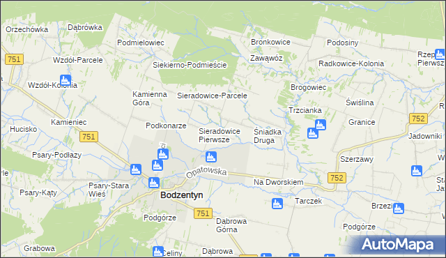 mapa Śniadka Pierwsza, Śniadka Pierwsza na mapie Targeo