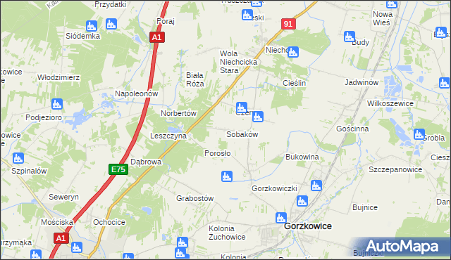 mapa Sobaków, Sobaków na mapie Targeo