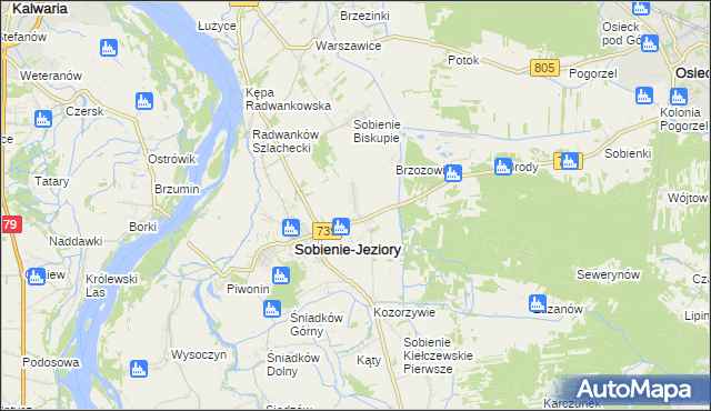 mapa Sobienie Szlacheckie, Sobienie Szlacheckie na mapie Targeo