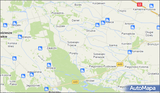 mapa Sobiesęki Drugie, Sobiesęki Drugie na mapie Targeo