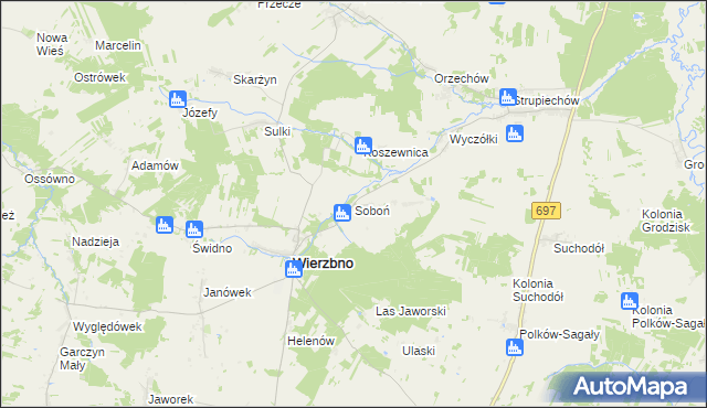 mapa Soboń, Soboń na mapie Targeo