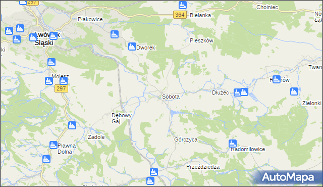 mapa Sobota gmina Lwówek Śląski, Sobota gmina Lwówek Śląski na mapie Targeo