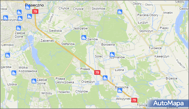 mapa Solec gmina Góra Kalwaria, Solec gmina Góra Kalwaria na mapie Targeo