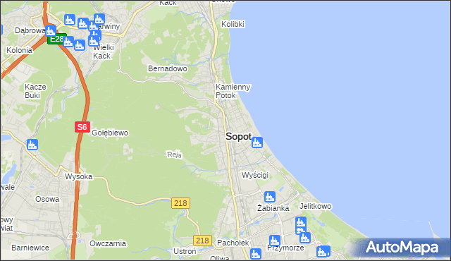 mapa Sopotu, Sopot na mapie Targeo