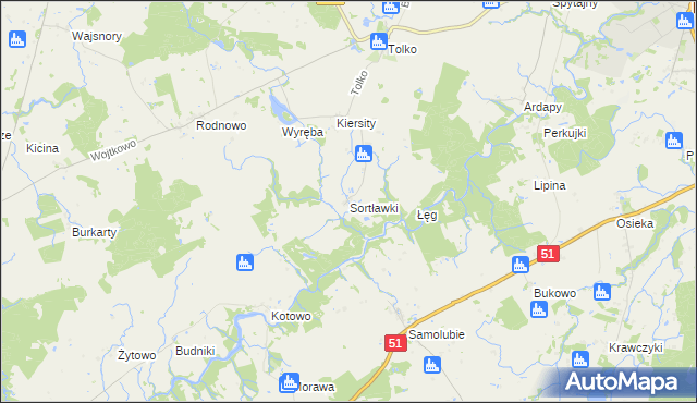 mapa Sortławki, Sortławki na mapie Targeo