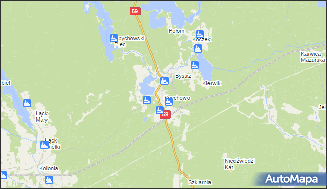 mapa Spychowo, Spychowo na mapie Targeo
