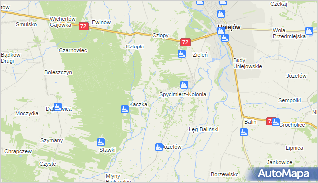 mapa Spycimierz-Kolonia, Spycimierz-Kolonia na mapie Targeo