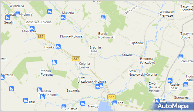 mapa Średnie Małe, Średnie Małe na mapie Targeo