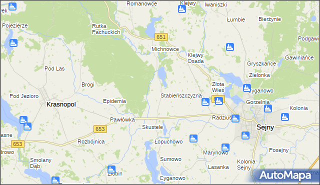 mapa Stabieńszczyzna, Stabieńszczyzna na mapie Targeo