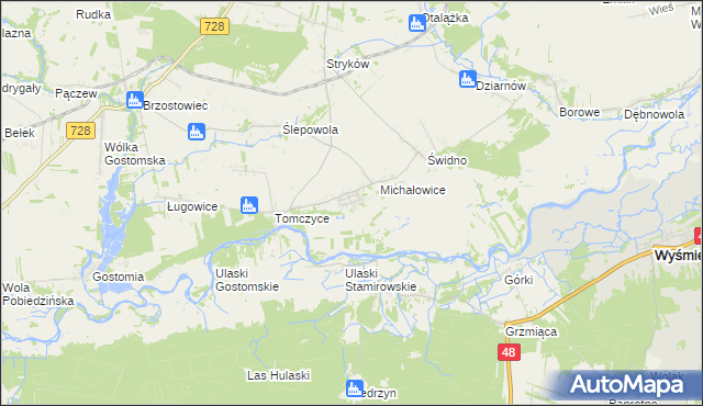 mapa Stamirowice gmina Mogielnica, Stamirowice gmina Mogielnica na mapie Targeo