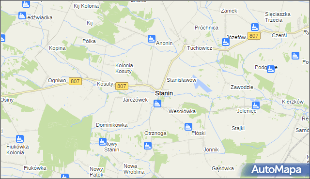 mapa Stanin, Stanin na mapie Targeo