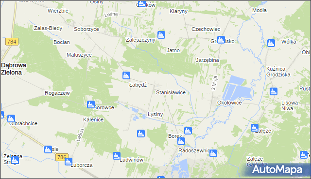 mapa Stanisławice gmina Koniecpol, Stanisławice gmina Koniecpol na mapie Targeo