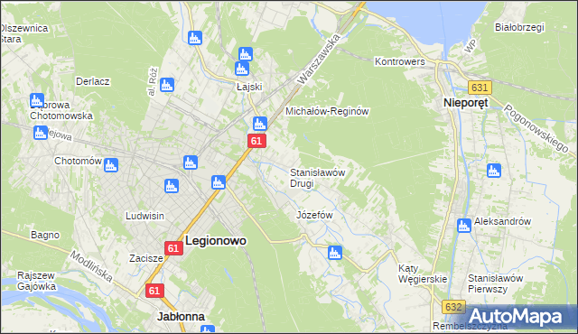 mapa Stanisławów Drugi gmina Nieporęt, Stanisławów Drugi gmina Nieporęt na mapie Targeo