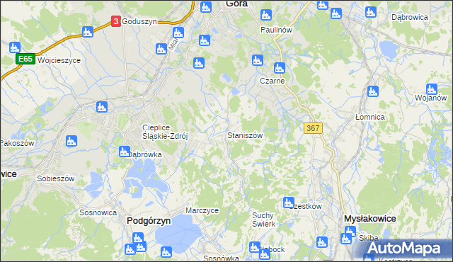mapa Staniszów, Staniszów na mapie Targeo