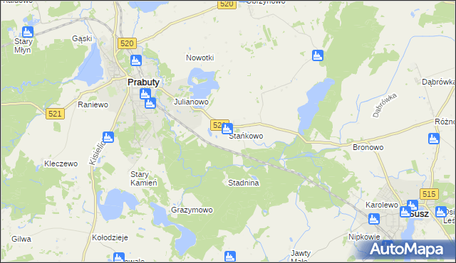 mapa Stańkowo, Stańkowo na mapie Targeo