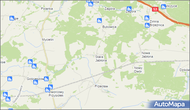 mapa Stara Jabłona, Stara Jabłona na mapie Targeo