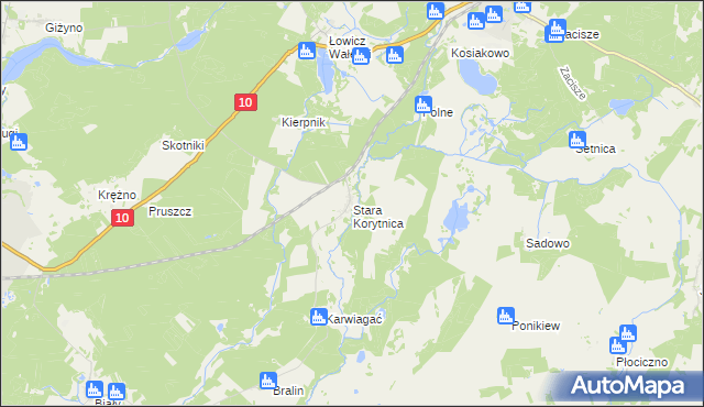 mapa Stara Korytnica, Stara Korytnica na mapie Targeo