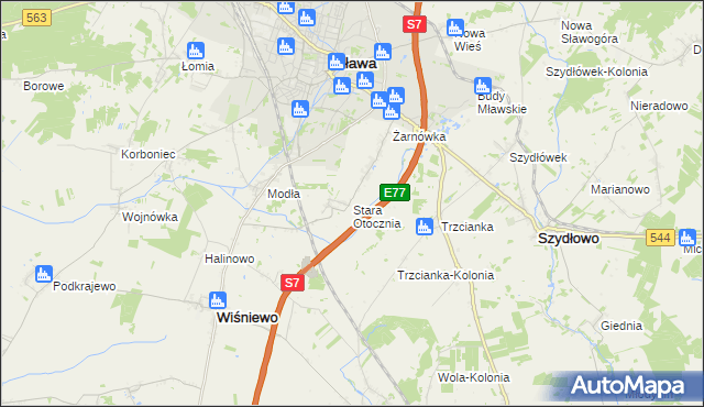 mapa Stara Otocznia, Stara Otocznia na mapie Targeo