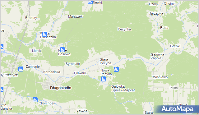 mapa Stara Pecyna, Stara Pecyna na mapie Targeo