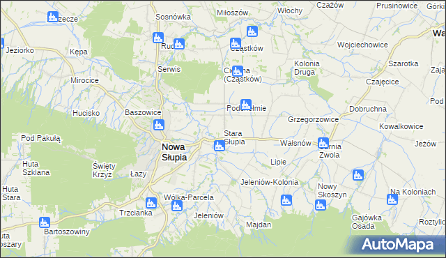 mapa Stara Słupia, Stara Słupia na mapie Targeo