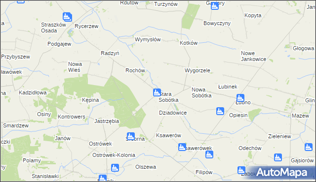 mapa Stara Sobótka, Stara Sobótka na mapie Targeo