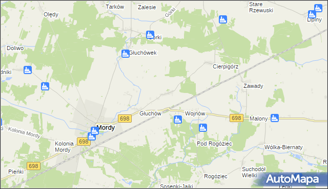 mapa Stara Wieś gmina Mordy, Stara Wieś gmina Mordy na mapie Targeo