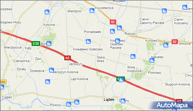 mapa Stara Wieś gmina Słupca, Stara Wieś gmina Słupca na mapie Targeo