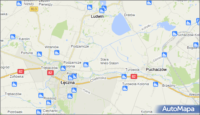 mapa Stara Wieś-Stasin, Stara Wieś-Stasin na mapie Targeo