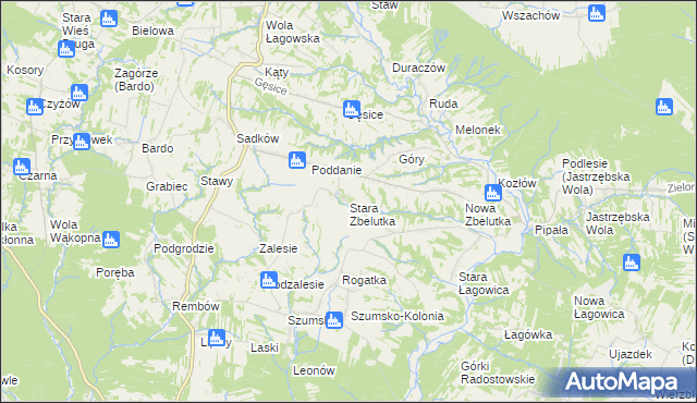 mapa Stara Zbelutka, Stara Zbelutka na mapie Targeo