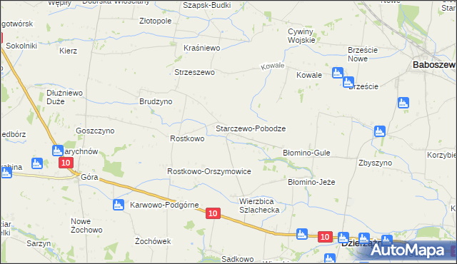 mapa Starczewo Wielkie, Starczewo Wielkie na mapie Targeo