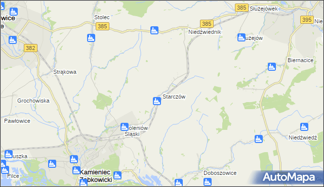 mapa Starczów, Starczów na mapie Targeo